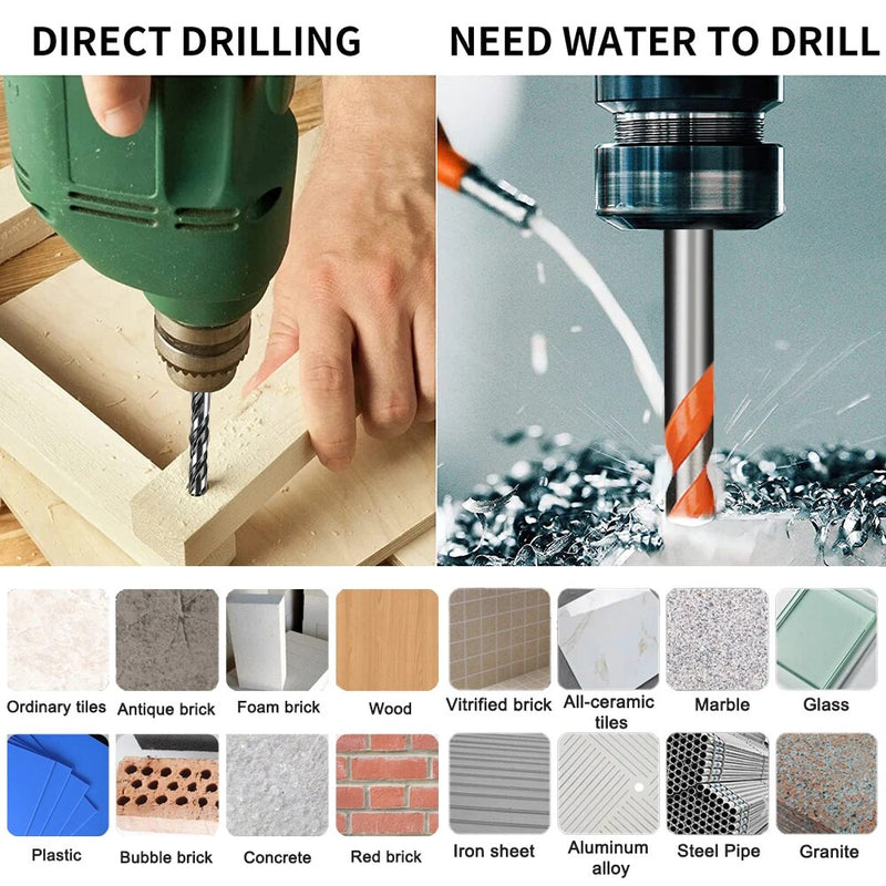 3-12mm Multifunctional Glass Metal Tile Drill Bit Triangle Diamond Drill Set Ceramic Concrete Brick Wood Punching Hole Saw Drill