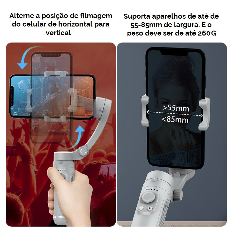 estabilizador gimbal para celulares, gimbal, estabilizador, axnen, estabilizador gimbal, acessórios