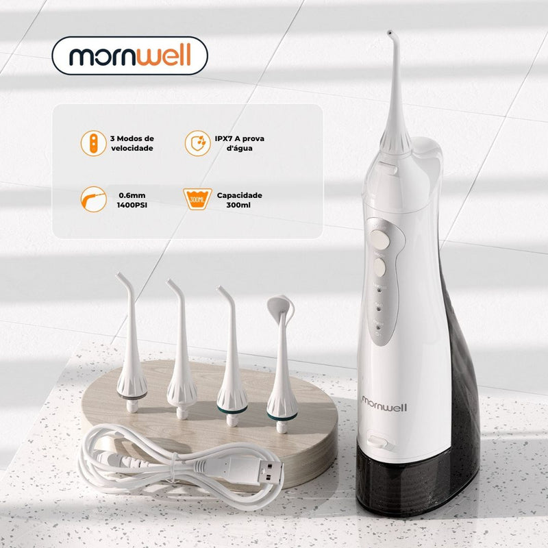 Irrigador Dental Portátil - Mornwell, irrigador dental, irrigador dental portátil, saúde bucal, saúde dental, saúde gengival