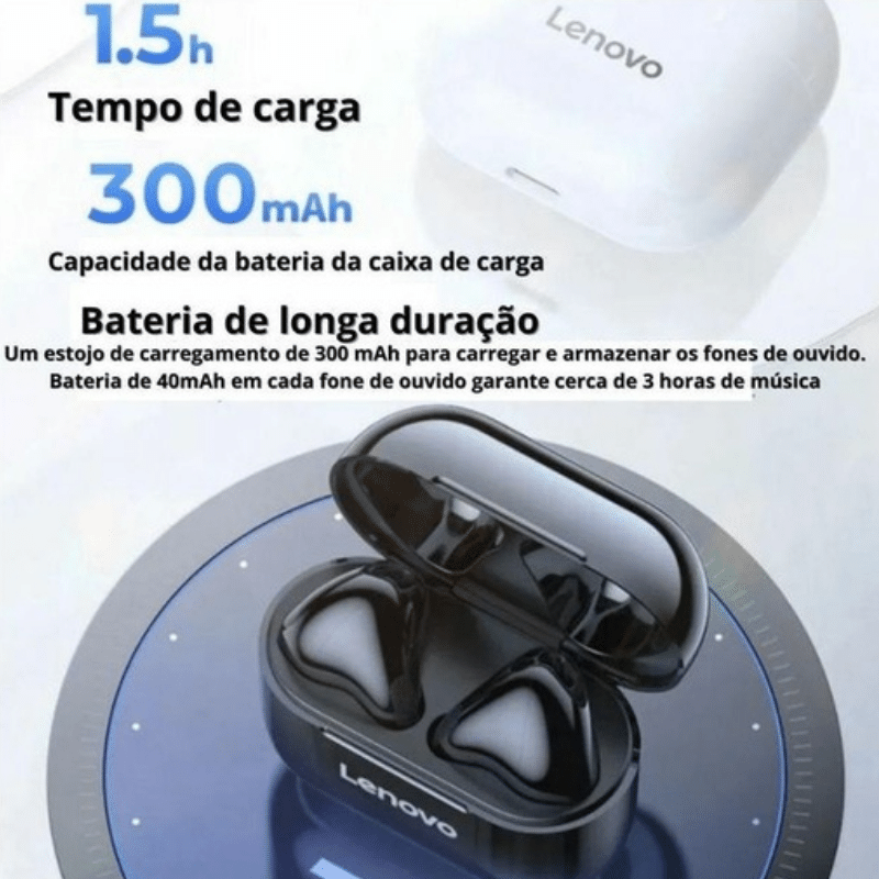 Fone de Ouvido Bluetooth Lenovo LP40 - SmartClickbr