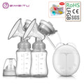 ZIMEITU Double Electric Breast Pumps Powerful Nipple Suction USB Electric Breast Pump with Baby Milk Bottle Cold Heat Pad Nippl