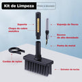 kit de limpeza multifuncional 5 em 1, kit de limpeza, kit de limpeza de teclados, limpeza de celular, limpeza de fone, kit multifuncional, kit 5 em 1